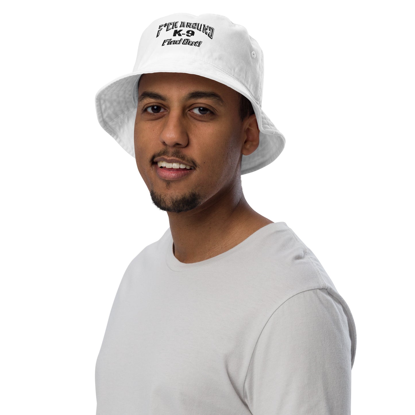 F*CK AROUND K-9 Find Out!™ Bucket Hat - White