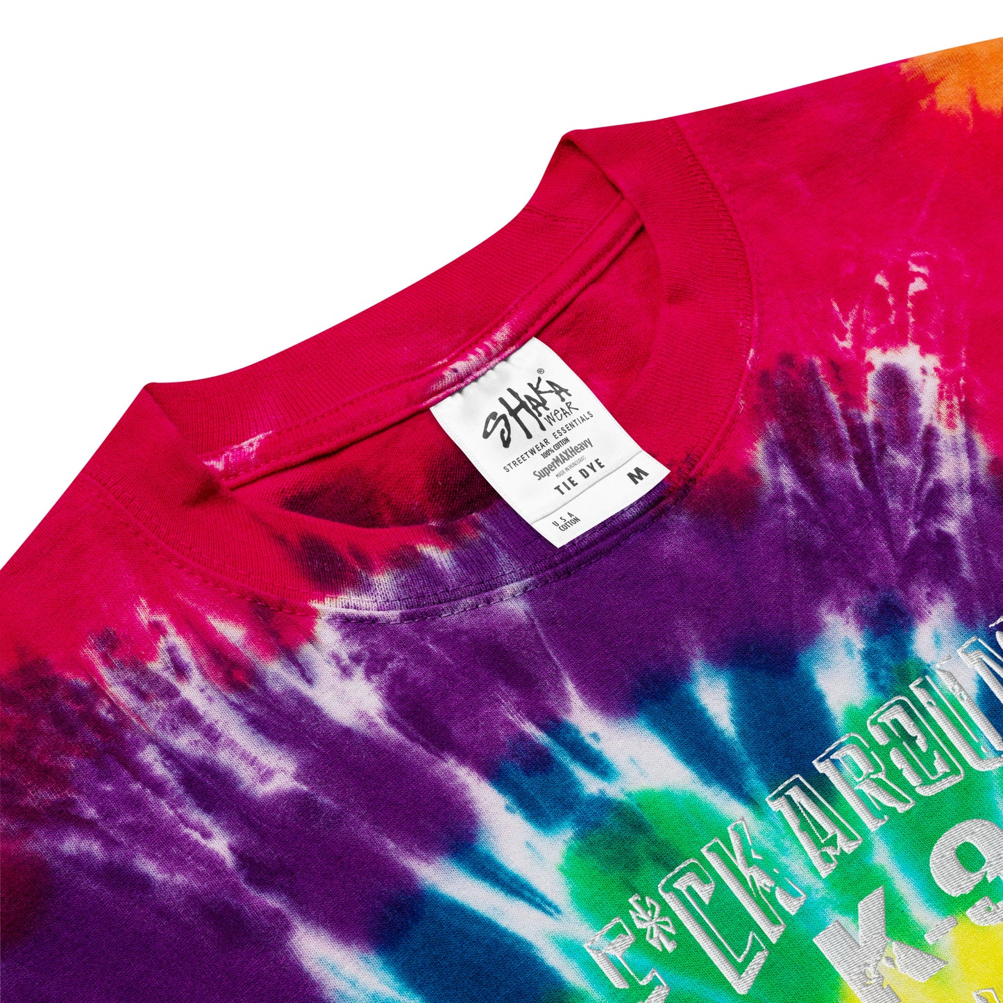 F*CK AROUND K-9 Find Out!™ Embroidered Oversized tie-dye t-shirt